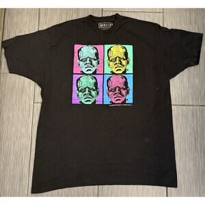 Universal Monsters Mens T-Shirt - 4 Frankenstein Neon Pop Art Pic Size XXL